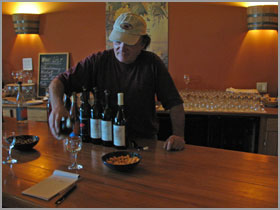 Robert Giardina pouring wine